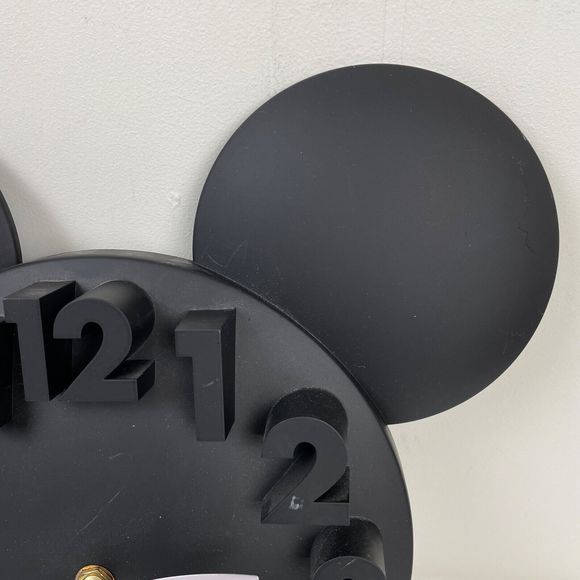 Meidi Clock Disney Mickey Mouse Black 3D Plastic Wall Hanging‎ 11" - Picture 4 of 7